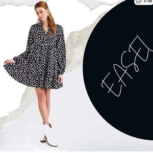 Easel Black and White Mini Dress